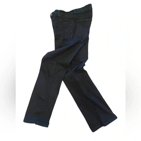 NYDJ  Black Rhinestone Flare Jeans Size 4 - Picture 3 of 12
